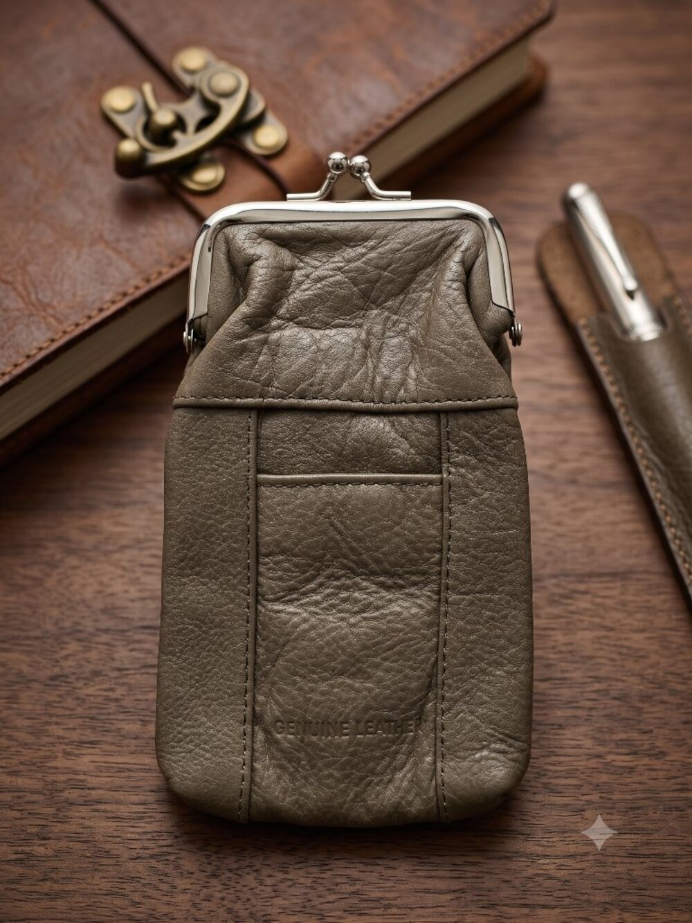 Genuine Leather Clutch Coin Purse for Women's